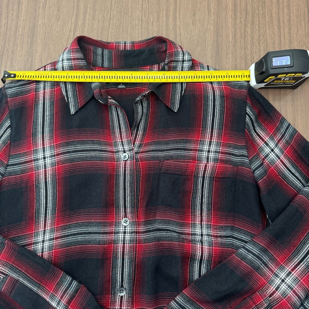 Madewell Red and Black Plaid Button Down‎ Shirt - Picture 8 of 10